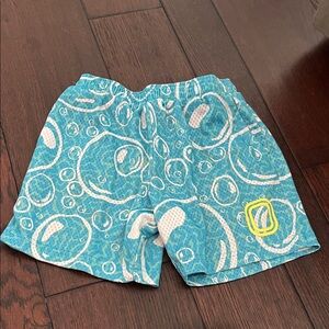Overtime spongebob Blue Bubble Print Kids Shorts